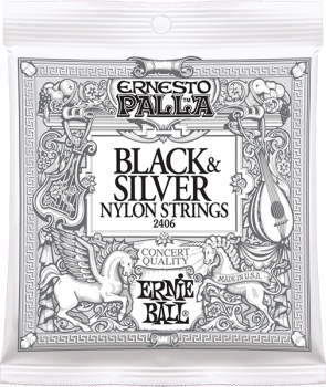 Струны Ernie Ball 2406, Nylon Black & Silver, 28-42, классические