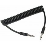 Аудио кабель AUX 3. 5 мм шнур спираль 1М черный