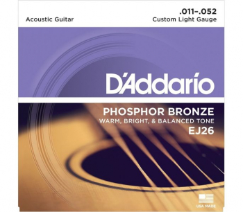 D'Addario EJ-26, фосфорная бронза (80/20) 11-52