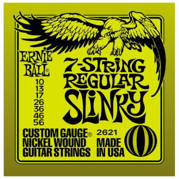 Струны Ernie Ball 2621 7-string Super, 10-56, nickel, hexagonal core