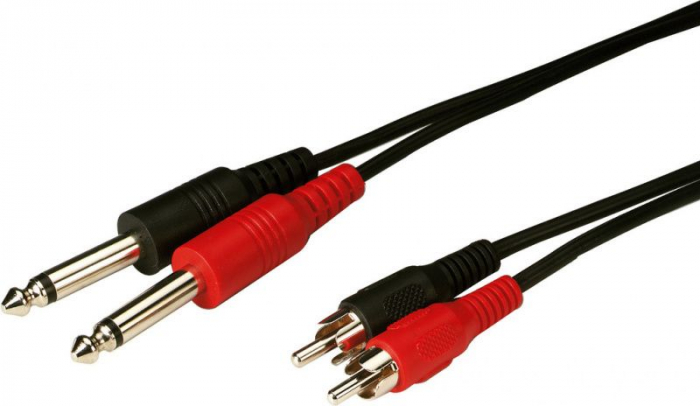 MCA-154 Кабель готовый 2xRCA на 2xJack mono, 1.5м Monacor