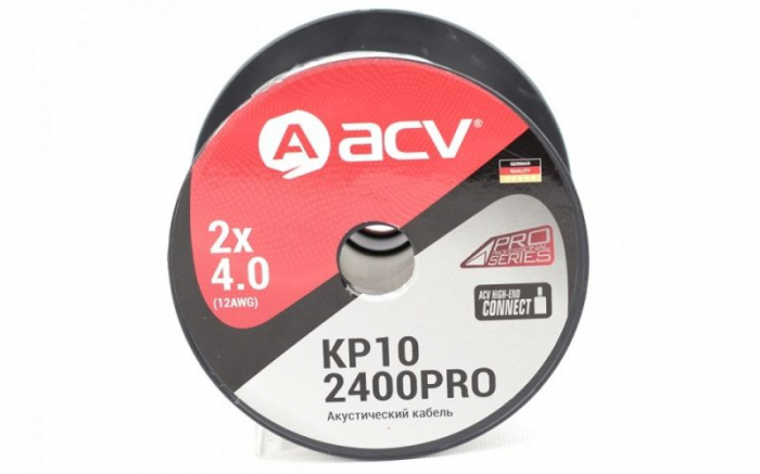 ACV KP10-2400PRO Акустический кабель 12AWG/1Ом чистая бескислородная луженая медь 99.99%