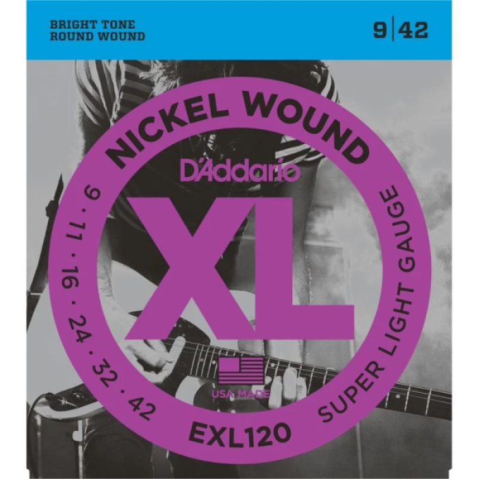 EXL120 Струны для электрогитары D'Addario, никель 9-42