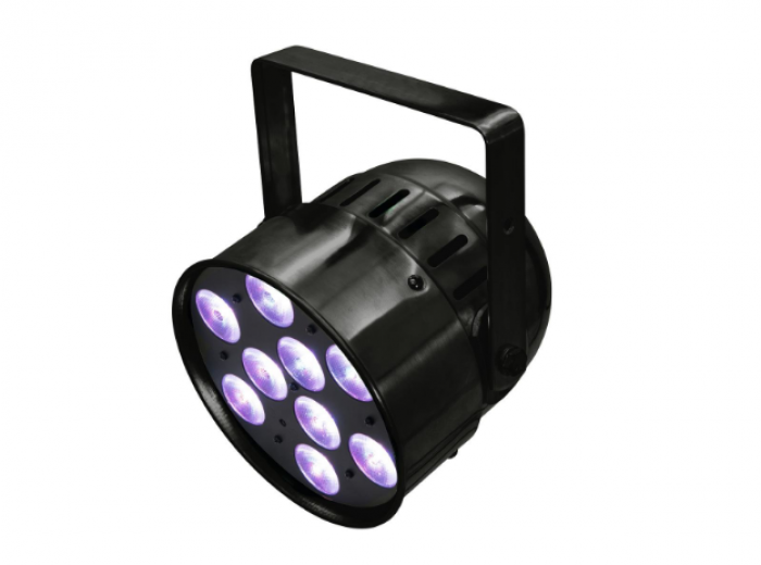 Eurolite LED PAR-56 QCL Short bk, светодиодный прожектор PAR 56, светодиоды 9x8Вт RGBW