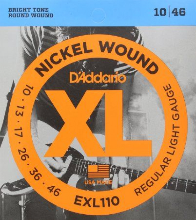 EXL110 Струны для электрогитары D'Addario, никель 10-46
