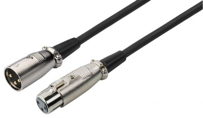 Monacor MEC-100/SW, кабель готовый XLR -"папа" на XLR - "мама", 1м, черный