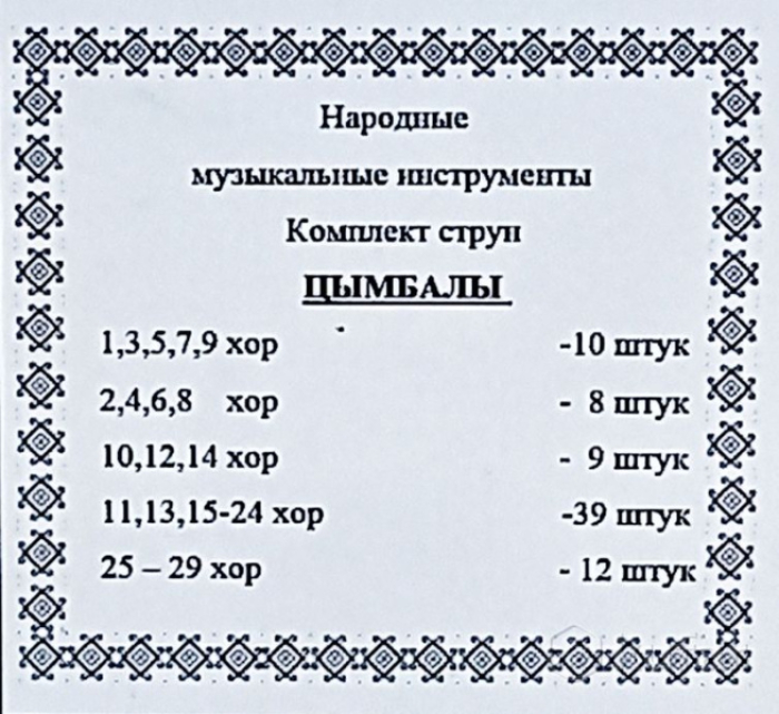 Струны для цимбал ПРИМА (полный комплект 78шт)
