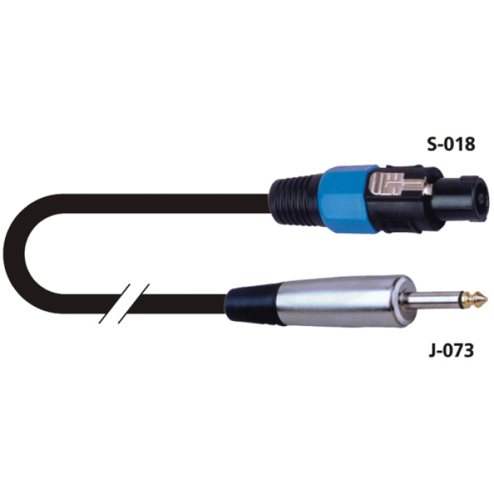 PS-SOUND SJ-002B-10, кабель готовый Speakon x Jack mono, 10м, 2x1.5