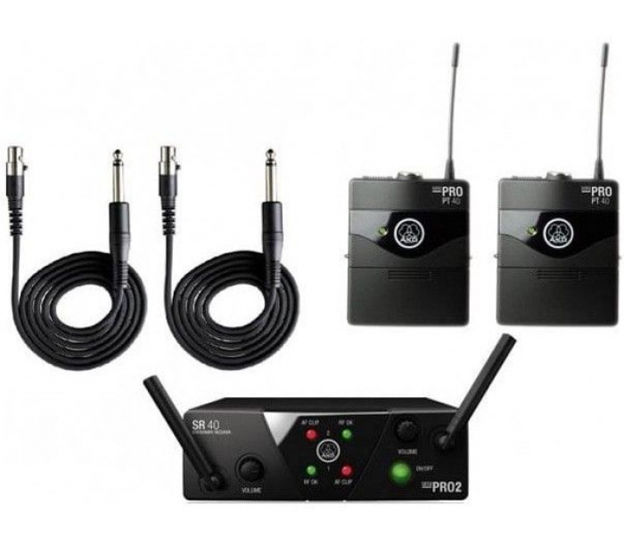 AKG WMS40 Mini Dual Instrumental Set, радиосистема с портативными передатчиками, UHF