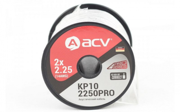 ACV KP10-2250PRO Акустический кабель (10м) 14AWG/1Ом чистая бескислородная луженая медь 99.99%