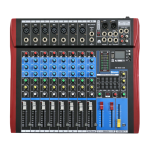 PSSound AMX-802USB, пассивный микшерный пульт, 7 mic/line, 1 stereo, EQ, FX, MP3, BT