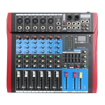 PS-Sound AMX-602USB, пассивный микшерный пульт, 5 mic/line, 1 stereo, EQ, FX, MP3, BT